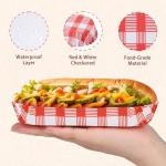 ZORRITA 300 Pcs Paper Hot Dog Trays, 6 Inch Small Hot Dog Boats Disposable Hot Dog Holders for Concession Stand, Party, Food Truck (Red)