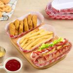 ZORRITA 300 Pcs Paper Hot Dog Trays, 6 Inch Small Hot Dog Boats Disposable Hot Dog Holders for Concession Stand, Party, Food Truck (Red)