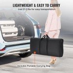 VEVOR Extra Long Folding Portable Bar Tradeshow Podium Table for Indoor, Outdoor, Party, Picnic, Exhibition, Includes Carrying Case, Storage Shelf and Black Skirt, 77.95" x 15.16" x 34.65"