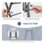 Byliable Cocktail Table 28in Folding Round High Top Indoor Outdoor with Removable Legs, Tall Bistro Foldable Bar Height Table for Parties, Patio, Backyard, Dining, Wedding, White- 2PCS