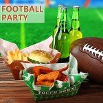 Pajean 100 Pcs Football Party Decoration 1.1 lb 50 Football Paper Food Serving Trays with 50 Grease Resistant Liner Papers for Birthday Party Supplies Sport Game Event Favors