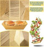MotBach 100 Pack 3lb Kraft Paper Food Trays, Heavy-Duty Paper Food Boat Disposable Serving Basket Tray for French Fries Nachos Snack Hot Dog Taco BBQ Popcorn Party Picnic Wedding Party (Brown)