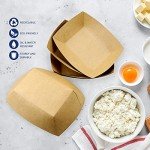 Oomcu 100 Pack 3 lb Heavy Duty Paper Food Boats Disposable Kraft Brown Paper Food Trays,Take Out Food Serving Boats,Trays for Party Snacks,Nachos,Hot Dogs Boats Tacos BBQ Tray