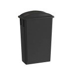 Krollen Industrial 23 Gallon Black Slim Jim Trash Can with Flat Lid with Handle