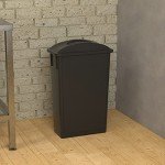 Krollen Industrial 23 Gallon Black Slim Jim Trash Can with Flat Lid with Handle