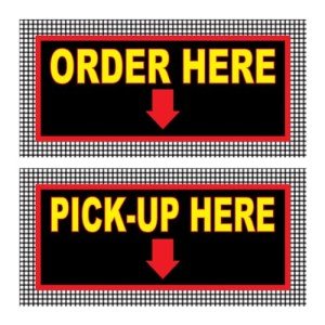 Food Truck Decals Order Here Pick up Concession Restaurant Die-Cut Vinyl Sticker K14 Business Sign 10 in on Longest Side