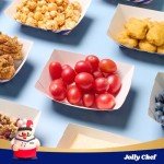 JOLLY CHEF 2lb Paper Food Trays, 250 Pack Paper Food Boats Disposable Serving Boats,Food Holder Trays for Snacks French Fries Nachos Hot Dog Tacos BBQ Party