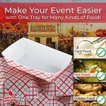 Heavy Duty, Greaseproof .5 Lb Paper Food Trays 200 Pk. Recyclable, Coated Mini Paperboard Baskets. Ideal Tray for Festival, Carnival and Concession Stand Treats Like Fries, Ice Cream and Onion Rings
