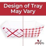 Heavy Duty, Greaseproof .5 Lb Paper Food Trays 200 Pk. Recyclable, Coated Mini Paperboard Baskets. Ideal Tray for Festival, Carnival and Concession Stand Treats Like Fries, Ice Cream and Onion Rings