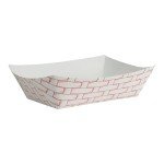 Boardwalk 30LAG250 Paper Food Baskets, 2.5lb Capacity, Red/White (Case of 500)