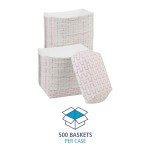 Boardwalk 30LAG250 Paper Food Baskets, 2.5lb Capacity, Red/White (Case of 500)