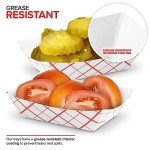 Mini Tiny Paper Food Boats (250 Pack) .25 Lb Disposable Red & White Checkered Paper Food Trays, Eco Friendly Paper Food Trays, Serving Boats for Concession Food & Condiments, Condiment Size 3" x 1"