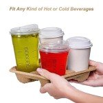 4 Cup Carrier Tray, 40Pcs Disposable Cup Carrier, Biodegradable Cup Holder, Brown Drink Carrier for Hot or Cold Drink, Coffee Shops, Restaurants, Juice Bars
