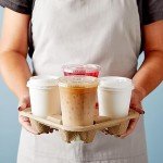 4 Cup Carrier Tray, 40Pcs Disposable Cup Carrier, Biodegradable Cup Holder, Brown Drink Carrier for Hot or Cold Drink, Coffee Shops, Restaurants, Juice Bars