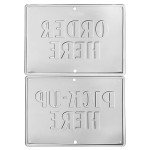 Order Here Pick Up Here Aluminum Sign Set | Coffee Bar, Food Truck, Ice Cream Shop, Store Display and Decor Signs. Aluminum Signs, 11" x 8.3"