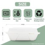 Priority1 Paper 8x8 Inch, 200 Count, 1 - Compartment to go Containers with Lids, Disposable Take Out Food Containers, Microwave Safe Clamshell