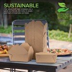 Microwavable Kraft Brown Take Out Boxes 112 oz (30 Pack) Disposable Food Containers - Recyclable Cardboard Lunch Box - Take Out Containers Disposable - to Go Boxes for Restaurants, Delivery, Catering