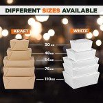Fit Meal Prep 50 Pack 48 oz Disposable Take Out Containers Microwaveable Kraft Paper To Go Boxes for Food To Go Containers Takeout Containers Leakproof Greaseproof for Restaurants, Food Service, Party