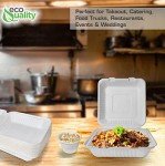 Compostable Square Hinged Clamshell Take Out Food Container 9x9x3 inch,Heavy Duty Quality Disposable to go Containers, Single Compartment Eco-Friendly Takeout Box, Restaurants, Food Trucks (25)