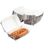 Restaurantware Bio Tek 6.7 x 3.5 x 3.5 Inch Clamshell Food Containers 100 Disposable Sandwich Containers - Hinged Lid Tab-Lock Closure Camouflage Paper Hot Dog Containers Durable Greaseproof