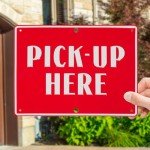Order Here Pick Up Here Aluminum Sign Set | Coffee Bar, Food Truck, Ice Cream Shop, Store Display and Decor Signs. Aluminum Signs, 11" x 8.3"