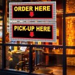 Food Truck Decals Order Here Pick up Concession Restaurant Die-Cut Vinyl Sticker K14 Business Sign 10 in on Longest Side