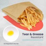 Fit Meal Prep 2000 Pack Paper Sandwich Bags 7 x 6”, Greaseproof Paper Snack Bags, Unbleached Pastry Bag, Recyclable Small Brown Paper Bags, Cookie Sleeves, Food Packing for Bakery (50 Pack x 40)