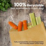 Fit Meal Prep 2000 Pack Paper Sandwich Bags 7 x 6”, Greaseproof Paper Snack Bags, Unbleached Pastry Bag, Recyclable Small Brown Paper Bags, Cookie Sleeves, Food Packing for Bakery (50 Pack x 40)