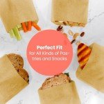 Fit Meal Prep 2000 Pack Paper Sandwich Bags 7 x 6”, Greaseproof Paper Snack Bags, Unbleached Pastry Bag, Recyclable Small Brown Paper Bags, Cookie Sleeves, Food Packing for Bakery (50 Pack x 40)