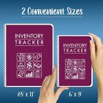 BookFactory Inventory Log Book/Small Business Inventory Tracker/Tracking Register - Wire-O, 100 Pages, 8.5" x 11" (BUS-100-7CW-PP-(InventoryTracker)-BX)