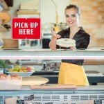 Order Here Pick Up Here Aluminum Sign Set | Coffee Bar, Food Truck, Ice Cream Shop, Store Display and Decor Signs. Aluminum Signs, 11" x 8.3"