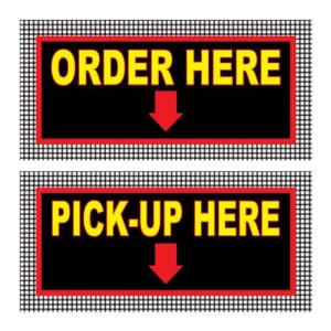 Food Truck Decals Order Here Pick up Concession Restaurant Die-Cut Vinyl Sticker K14 Business Sign 10 in on Longest Side