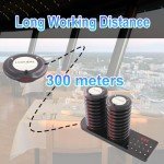 LOUKIENE Restaurant Pager System, 20 Wireless Coaster Beeper Guest Customer Queue Pagers for Food Truck Church Nursery Clinic Coffee Shop Restaurants Bar with Vibration Flash Buzzer