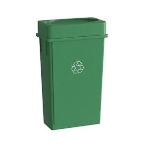 Krollen Industrial 23 Gallon Green Recycle Slim Jim Trash Can with Drop Shot Lid