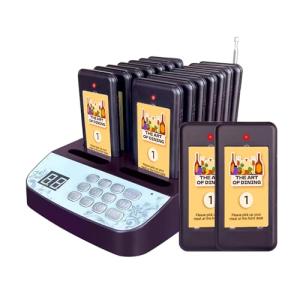 Restaurant Pager System,16 Restaurant Pagers,Wireless Calling System for Restaurant,1600ft Long Range Food Buzzer,Social Distancing Keeping Pagers with Order Buzzers for Food Truck