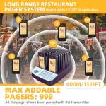 Restaurant Pager System,16 Restaurant Pagers,Wireless Calling System for Restaurant,1600ft Long Range Food Buzzer,Social Distancing Keeping Pagers with Order Buzzers for Food Truck