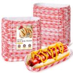 ZORRITA 300 Pcs Paper Hot Dog Trays, 6 Inch Small Hot Dog Boats Disposable Hot Dog Holders for Concession Stand, Party, Food Truck (Red)