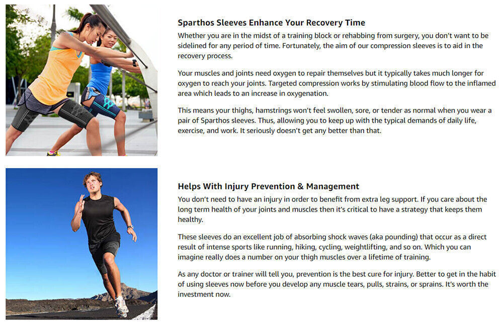 Thigh Compression Sleeves for Leg Support