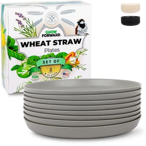 Light Wheat Straw Dinner Plates - Set of 8
