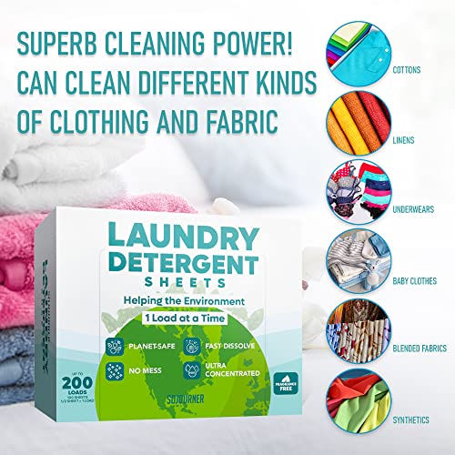 Eco-Friendly Laundry Detergent Sheets (200 Loads)