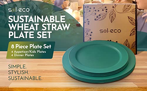 Eco-friendly Wheat Straw Plate Set (8pcs)