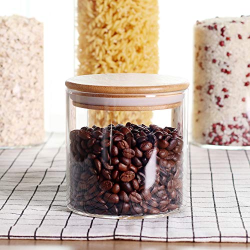 Eco-Friendly Glass Storage Canisters with Bamboo Lid