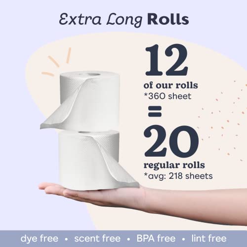 Eco-Friendly Bamboo Toilet Paper - 12 Rolls