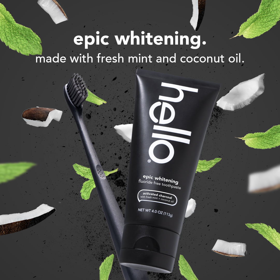 Eco-friendly whitening toothpaste with charcoal & coconut