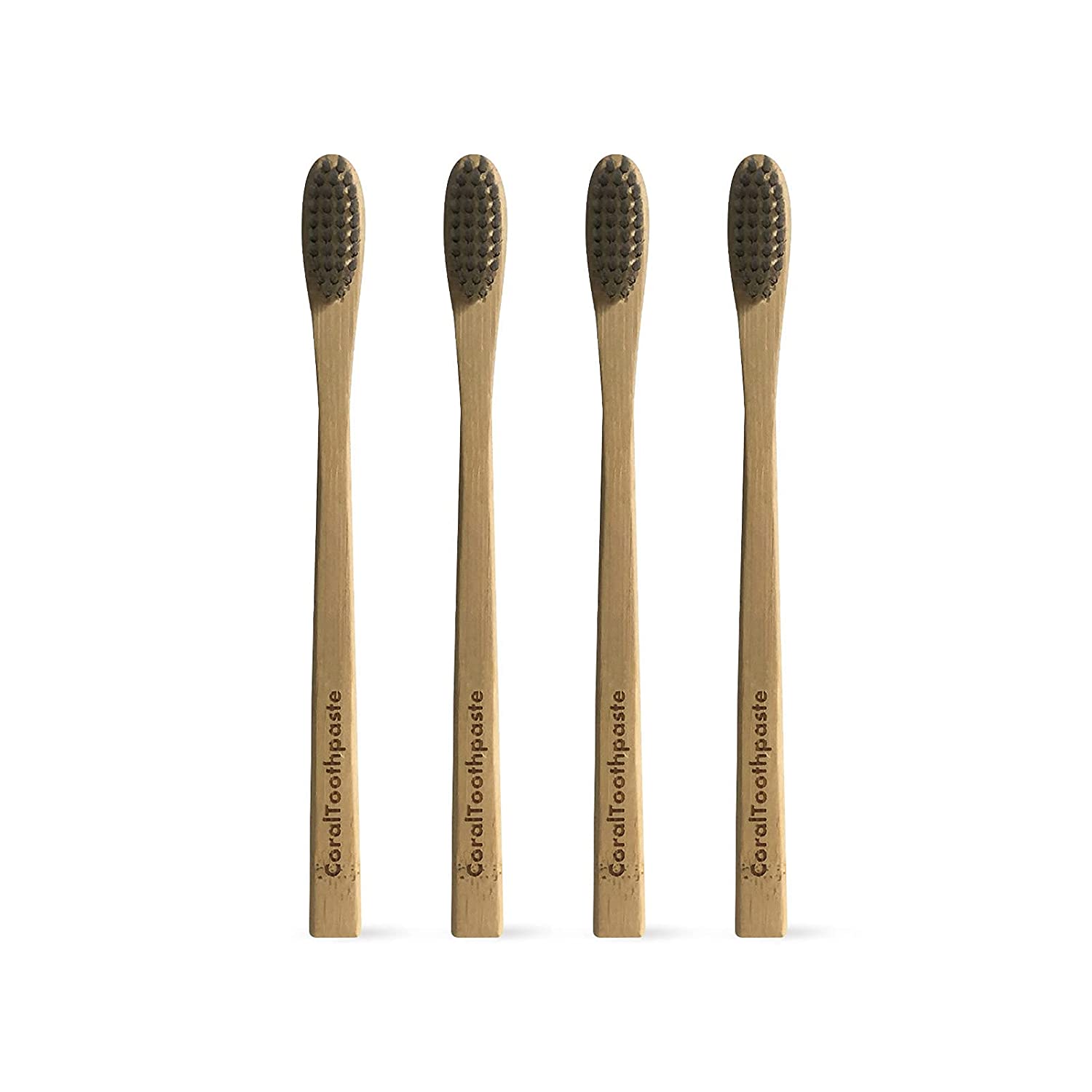 Eco-friendly Coral Toothpaste & Bamboo Toothbrush Combo - 4 Pack