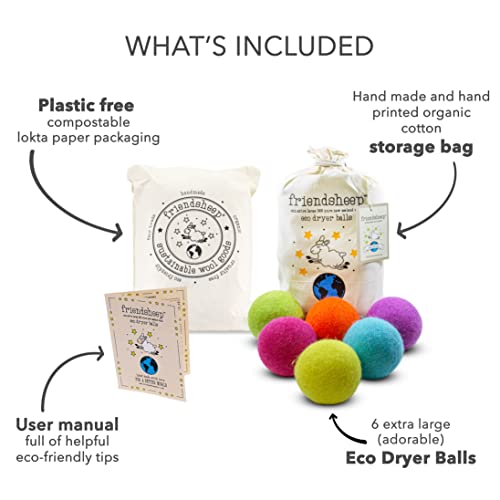 Rainbow Blast Wool Dryer Balls - Eco Friendly
