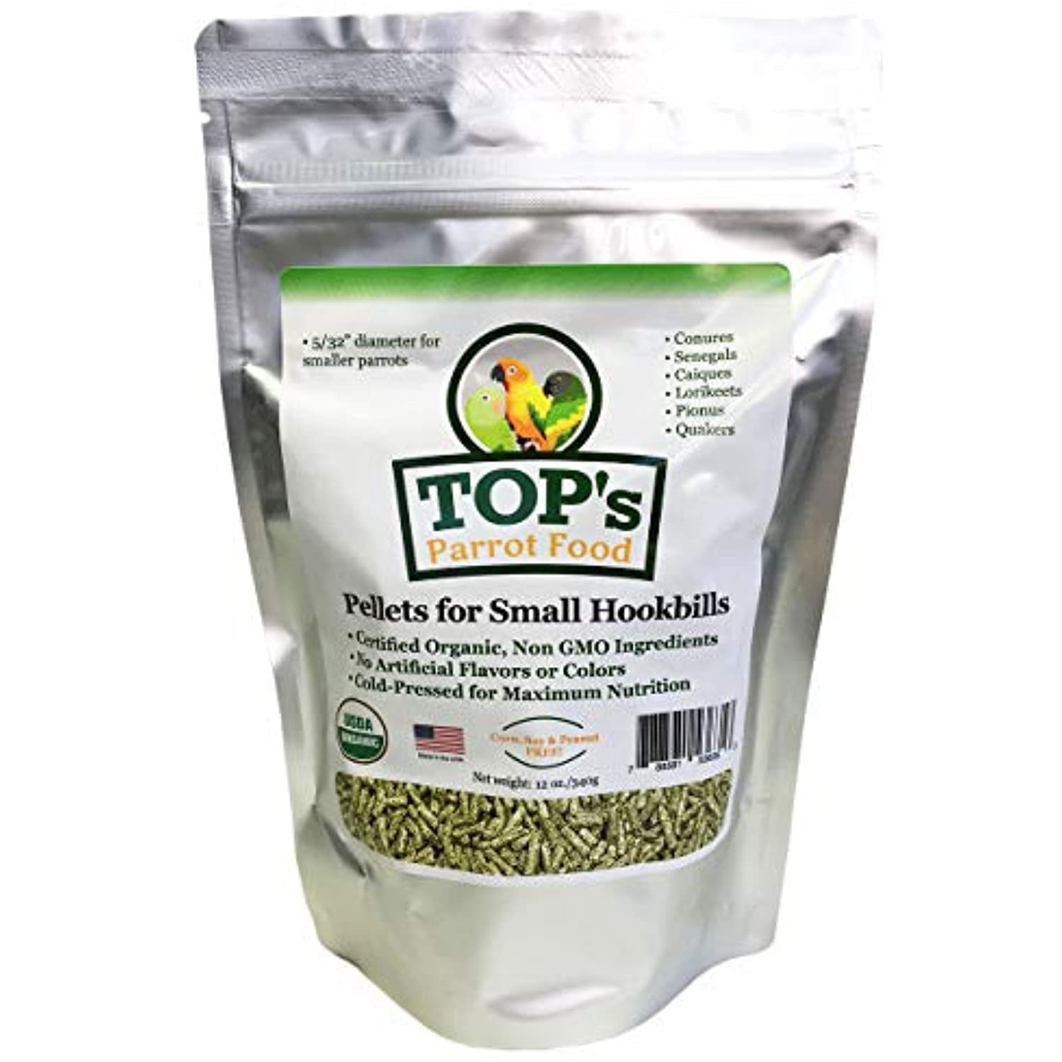 USDA Organic TOP's Parrot Food Pellets - 12oz