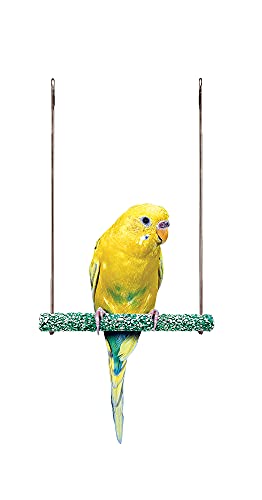PENN-PLAX Bird-Life Trimmer Plus Cement & Metal Swing – Naturally Trims Nails & Beak – Great for Parakeets, Cockatiels, Finches, and Other Small Birds – Small Size