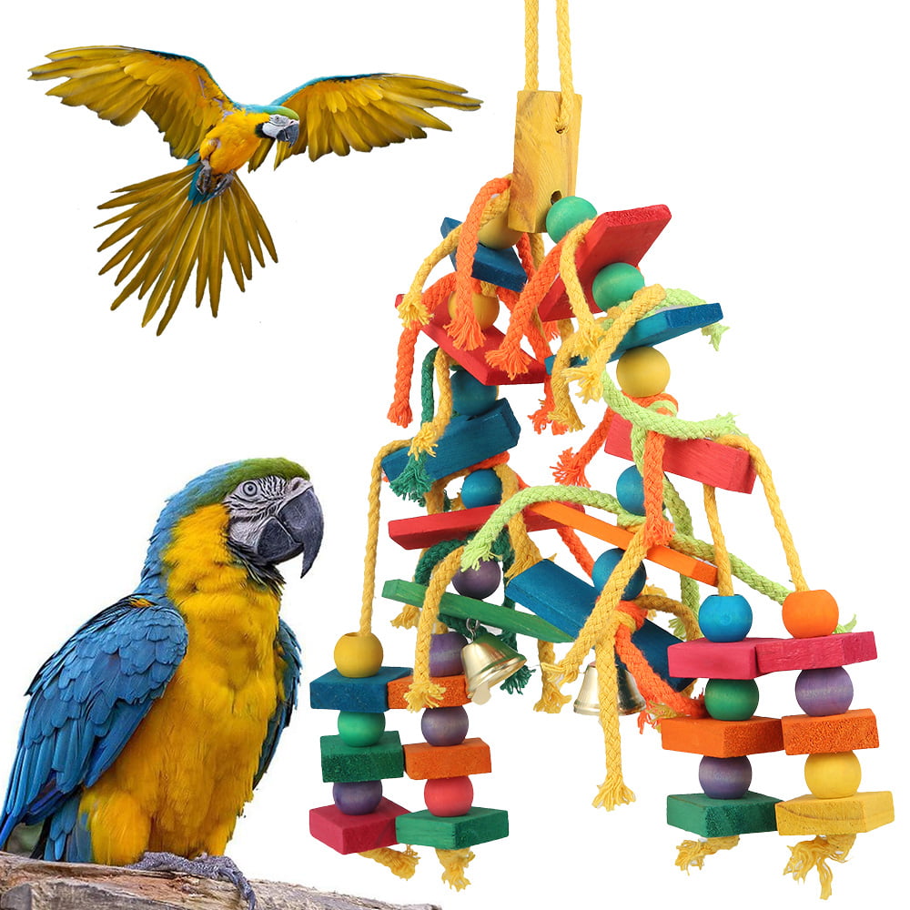 Wooden Chewing Toy for Parrots and Birds