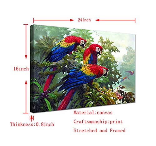 Parrot Canvas Art Print - 24x16 Inches